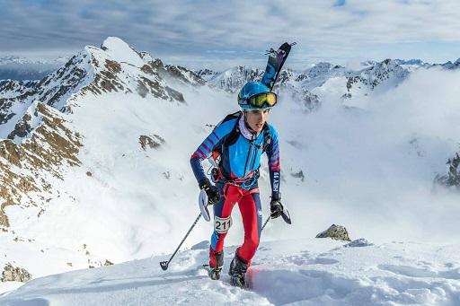 Primo piano di Giuseppe Cantamessa, studente atleta di sci alpinismo