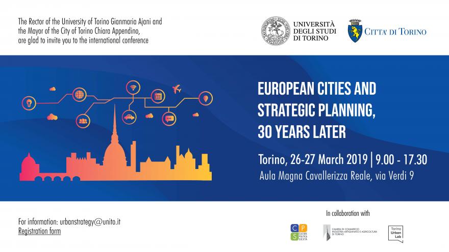 Invito "European Cities and Strategic Planning, 30 years later" Invito "European Cities and Strategic Planning, 30 years later"