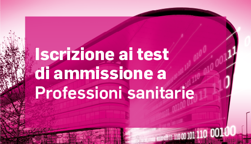veduta dal basso del Campus Einaudi su sfondo colorato - Iscrizioni ai test di ammissione a Professioni sanitarie