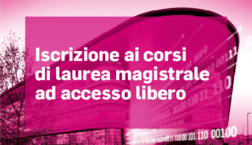 Titolo iscrizioni magistrali accesso libero su sfondo colorato 