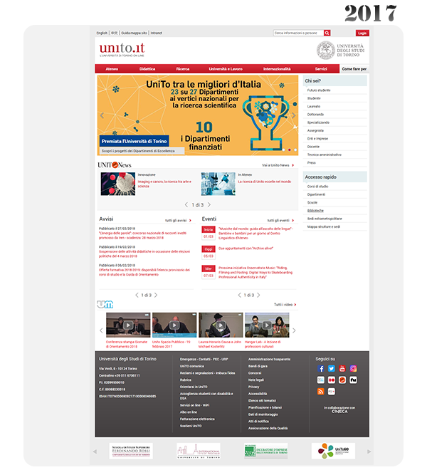 Home page del Portale 2017