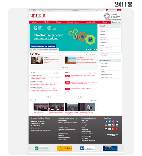 Home page del Portale 2018 Home page del Portale 2018