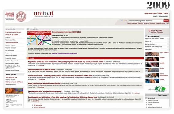 Home page del Portale - 2009