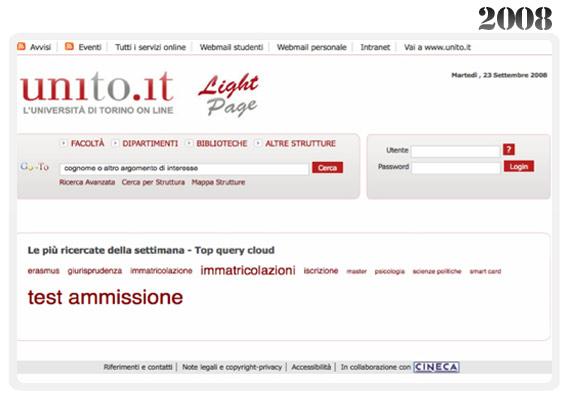 Home page del Portale - 2008