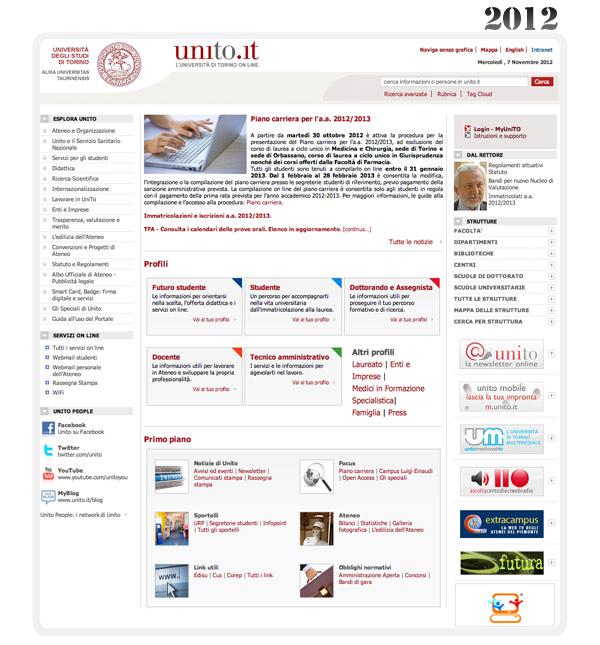 Home page del Portale - 2012