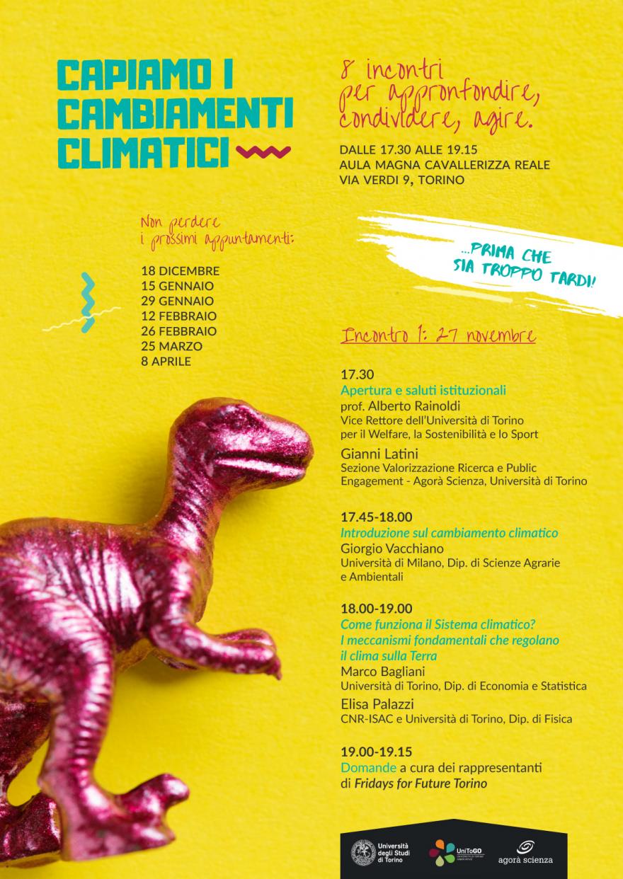 Primo incontro del ciclo "Capiamo i cambiamenti climatici" Programma primo incontro