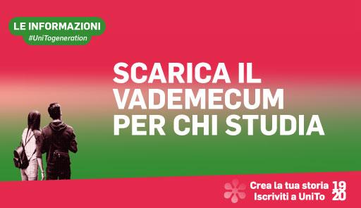 Scarica il Vademecum per chi studia Grafica della campagna immatricolazioni 19-20 con scritta INFO