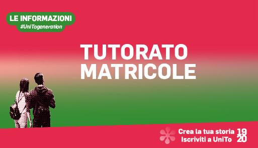 Tutorato matricole Grafica della campagna immatricolazioni 19-20 con scritta TUTORATO MATRICOLE