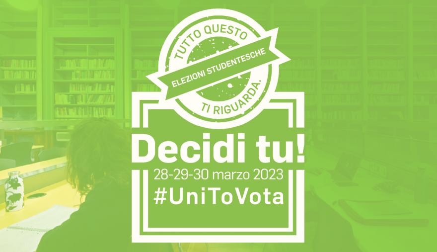 titolo della pagina su sfondo colorato e claim: Decidi tu, #Unitovota