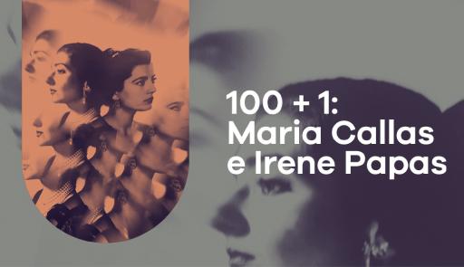 Logo di Universo con fotografia di Maria Callas e Irene Papas su sfondo colorato