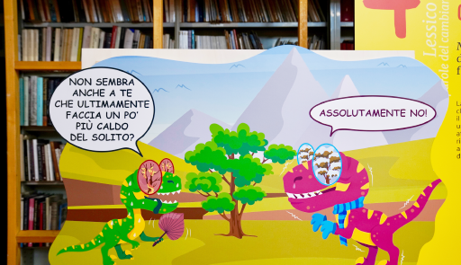 Due dinosauri si interrogano sul caldo