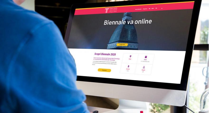 Biennale Tecnologia per Aspettando la Notte Schermo di un pc sul sito della Biennale