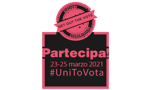 Grafica fucsia con scritta ELEZIONI STUDENTESCHE 2021