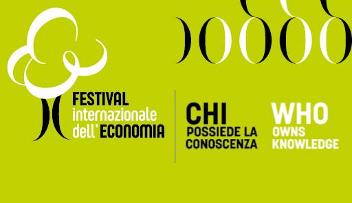 Immagine di un albero stilizzato su sfondo verde con titolo Festival internazionale dell'economia - Chi possiede la conoscenza