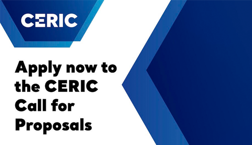 Nuova call for proposals CERIC-ERIC rivolta a ricercatori di tutto il mondo logo CERIC-ERIC su sfondo colorato