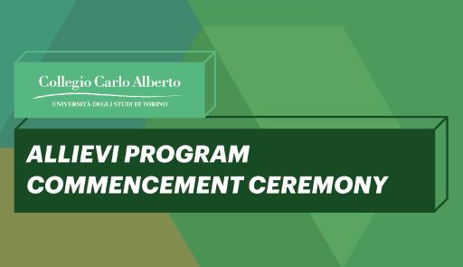 Allievi Program Commencement Ceremony titolo dell'evento su sfondo colorato