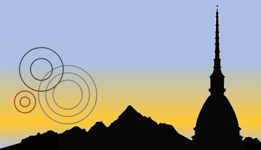 profili neri della mole e delle montagne su cielo profili neri della mole e delle montagne su cielo