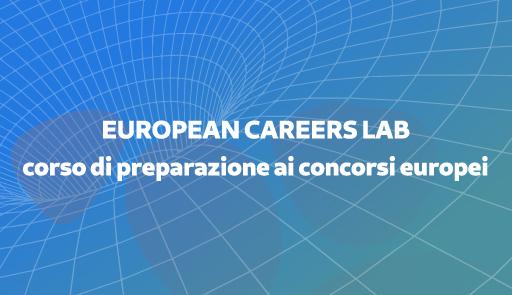 Corso on line "European careers lab" titolo del corso su sfondo colorato