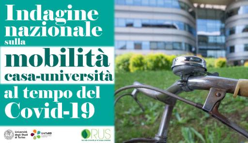 Indagine spostamenti casa-Universitá Il manubrio di una bici e sullo sfondo il CLE