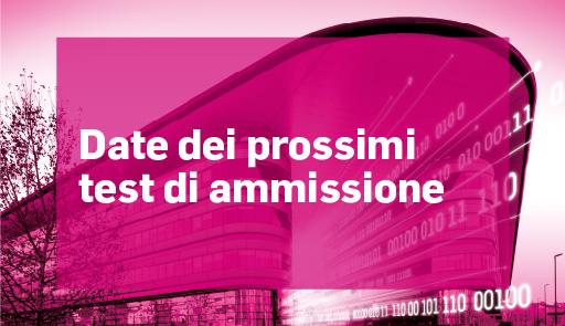scritta bianca su fondo rosa Date dei prossimi test di ammissione