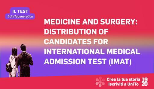 Distribuzione candidati test Medicine and Surgery Grafica della campagna immatricolazioni 2019-2020 con scritta MEDICINE AND SURGERY: DISTRIBUTION OF CANDIDATES