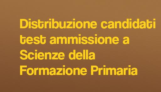 Distribuzione candidati Formazione Primaria, su sfondo marrone