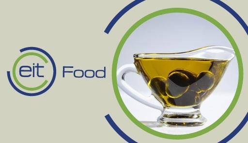 Immagine grafica con una tazza che contiene del liquido per la promozione di un corso online per il progetto eit food