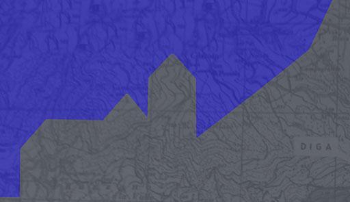 Profilo di un paese grigio su sfondo blu