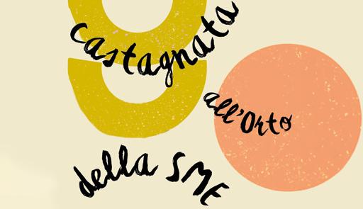 Castagnata all'Orto della SME Titolo dell'evento su sfondo colorato