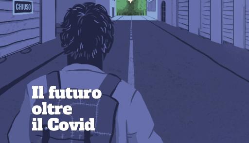 Parte della copertina di Futura 2021_1: un ragazzo visto di spalle con lo zaino