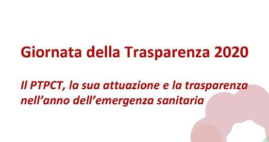 On demand il video della Giornata della Trasparenza 2020 titolo dell'evento su sfondo con fiori stilizzati