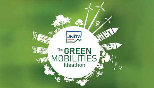 Grafica sulla mobilità sostenibile con sfondo verde