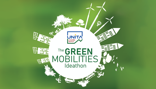 Grafica sulla mobilità sostenibile con sfondo verde 