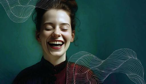 Ragazza che ride su sfondo colorato Ragazza che ride su sfondo colorato