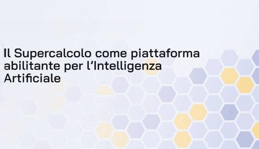 Locandina dell'evento, con la scritta "Il supercalcolo come piattaforma abilitante per l'Intelligenza artificiale"