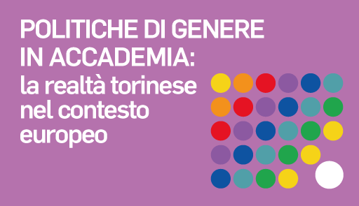 Politiche di genere in accademia Titolo del convegno su sfondo colorato