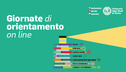 Immagine di un faro colorato con scritta GIORNATE DI ORIENTAMENTO ONLINE