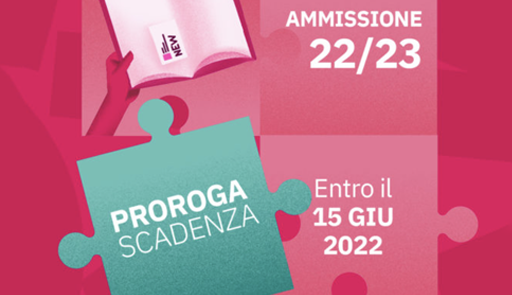 Proroga Collegio Einaudi Grafica su sfondo rosa