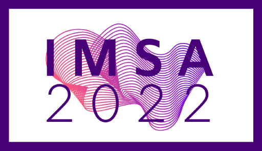 Grafica con scritta al centro e caratteri sul viola Premio IMSA 2022