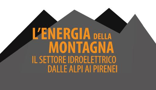 grafica grigia e gialla con skyline delle montagne