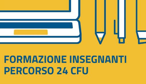 Dipartimento di Psicologia - Incontro informativo sull'insegnamento nella classe di concorso A-18 e sul Percorso Formativo 24 CFU del sfondo colorato con logo dell'iniziativa