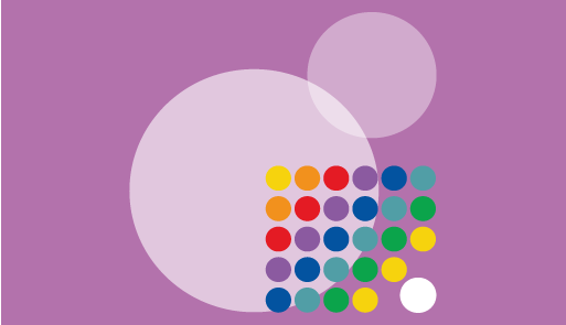 Grafica astratta con cerchi colorati 