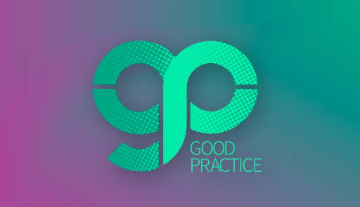 Good Practice 2020 logo GP su sfondo colorato