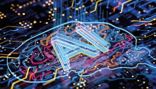 Intelligenza Artificiale sigla AI su sfondo colorato