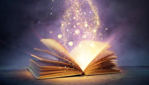 un libro aperto dal quale escono luci e stelle un libro aperto dal quale escono luci e stelle