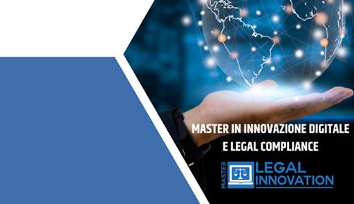 Seconda edizione del Master gratuito in Innovazione Digitale e Legal Compliance titolo dell'avviso su sfondo colorato