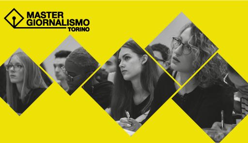 On line il bando per la nuova edizione del Master in Giornalismo "Giorgio Bocca" foto di volti di studenti a lezione e scritta: master in giornalismo dell'università di torino