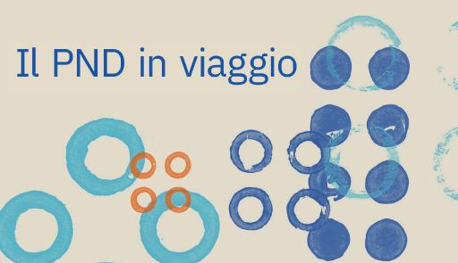 Il PND in viaggio. Dialoghi con i luoghi del patrimonio – III^ tappa Torino Titolo dell'evento su sfondo colorato