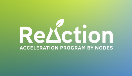 Call for startup di ReAction – Acceleration Program by NODES Titolo dell'avviso su sfondo colorato