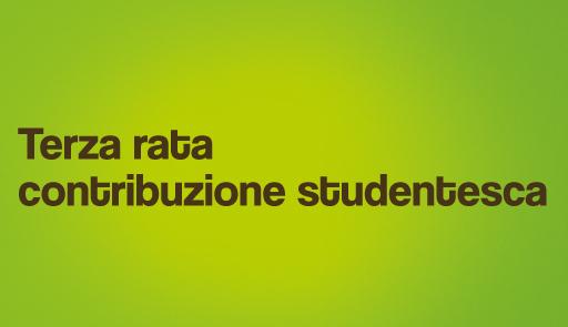 Scritta TERZA RATA CONTRIBUZIONE STUDENTESCA su sfondo verde